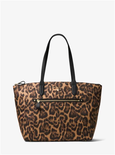 michael kors nylon kelsey tote leopard|Michael Kors kelsey leopard.